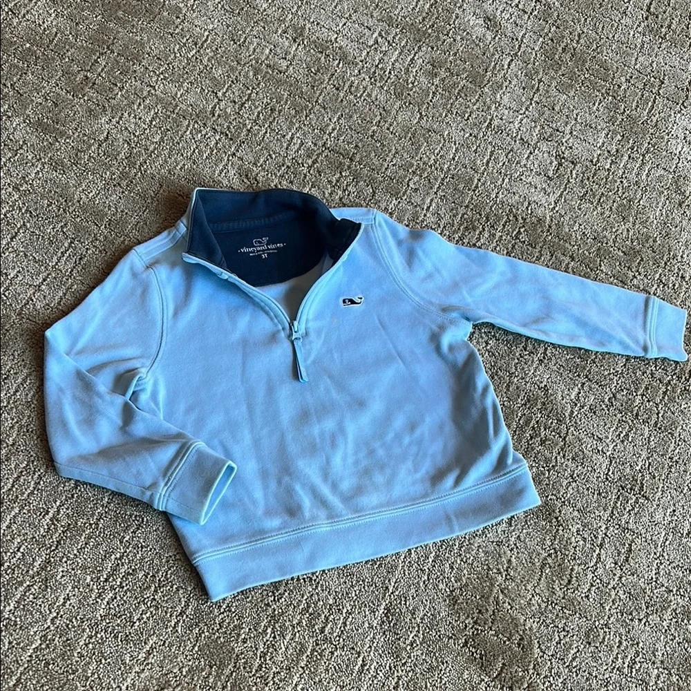 Vineyard Vines Sky Blue Half-Zip Sweater - Picture 3 of 8